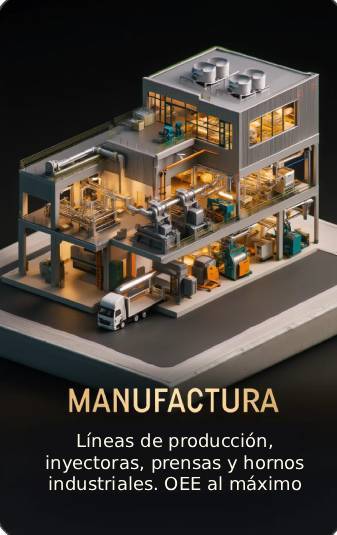 Manufactura · Líneas de producción, inyectoras, prensas, hornos