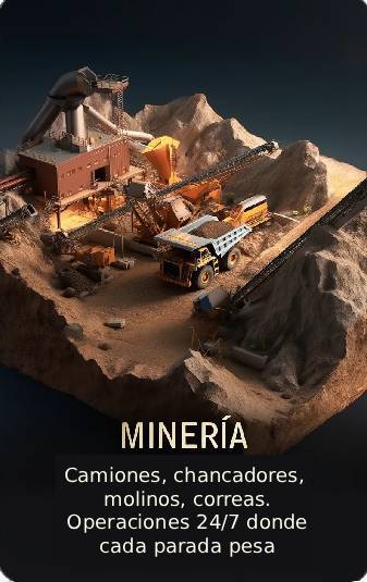 Minería · Molinos, Chancadores, Correas, Bombas